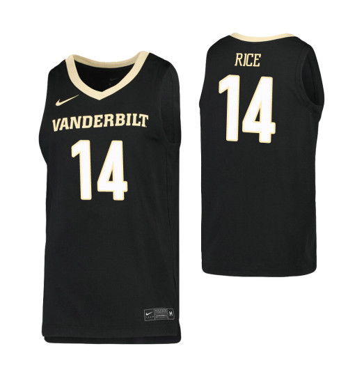 Youth Isaiah Rice Replica College Basketball Jersey Black Vanderbilt Commodores