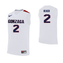Gonzaga Bulldogs #2 Jack Beach White Replica College Basketball Jersey