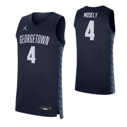 Georgetown Hoyas #4 Jagan Mosely Navy Authentic College Basketball Jersey