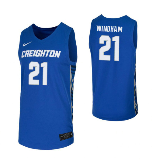 Creighton Bluejays #21 Jalen Windham Royal Authentic College Basketball Jersey
