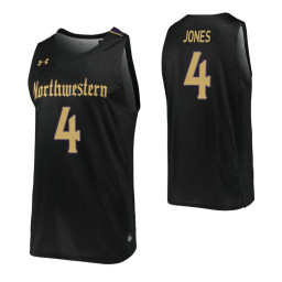 Northwestern Wildcats #4 Jared Jones Black Authentic College Basketball Jersey