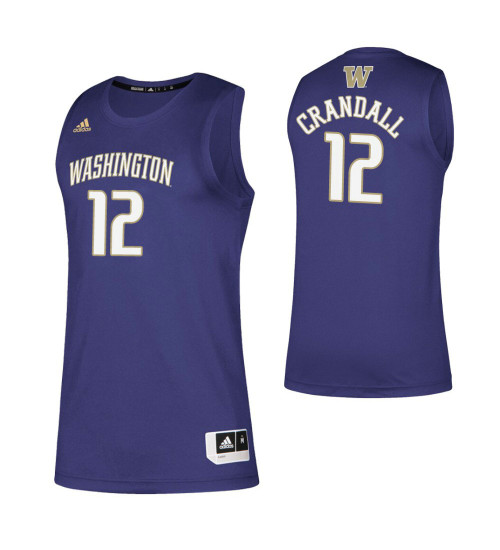 Youth Washington Huskies #12 Jason Crandall Purple Authentic College Basketball Jersey