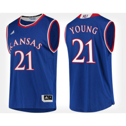 Kansas Jayhawks #21 Clay Young Blue Home Authentic College Basketball Jersey