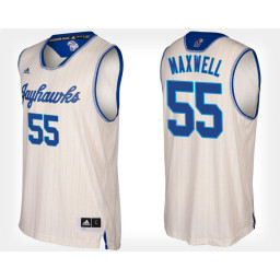 Kansas Jayhawks #55 Evan Maxwell Cream Alternate Authentic College Basketball Jersey