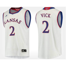 Kansas Jayhawks #2 Lagerald Vick White Road Authentic College Basketball Jersey