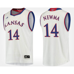 Kansas Jayhawks #14 Malik Newman White Road Authentic College Basketball Jersey