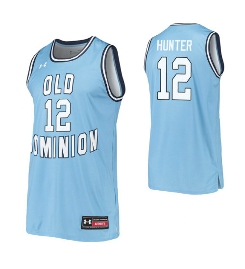 Youth Old Dominion Monarchs #12 Jaylin Hunter Blue Replica College Basketball Jersey
