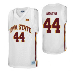 Women's Iowa State Cyclones 44 Jeff Grayer  Alumni Replica College Basketball Jersey White
