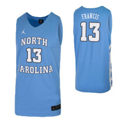North Carolina Tar Heels #13 Jeremiah Francis Carolina Blue Authentic College Basketball Jersey