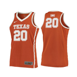 Youth Texas Longhorns #20 Jericho Sims Authentic College Basketball Jersey Orange