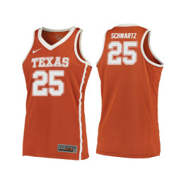 Texas Longhorns #25 Joe Schwartz Authentic College Basketball Jersey Orange