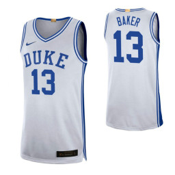 Duke Blue Devils 13 Joey Baker Limited Replica College Basketball Jersey White
