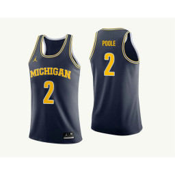 Michigan Wolverines #2 Jordan Poole Replica College Basketball Jersey Navy