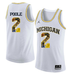 Michigan Wolverines #2 Jordan Poole Replica College Basketball Jersey White