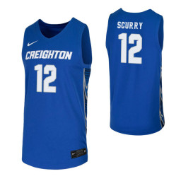 Youth Creighton Bluejays #12 Jordan Scurry Royal Replica College Basketball Jersey