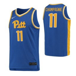 Women's Pittsburgh Panthers #11 Justin Champagnie Royal Replica College Basketball Jersey