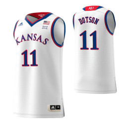 Kansas Jayhawks #11 Devon Dotson Authentic College Basketball Jersey White