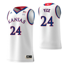 Kansas Jayhawks #24 Lagerald Vick Authentic College Basketball Jersey White