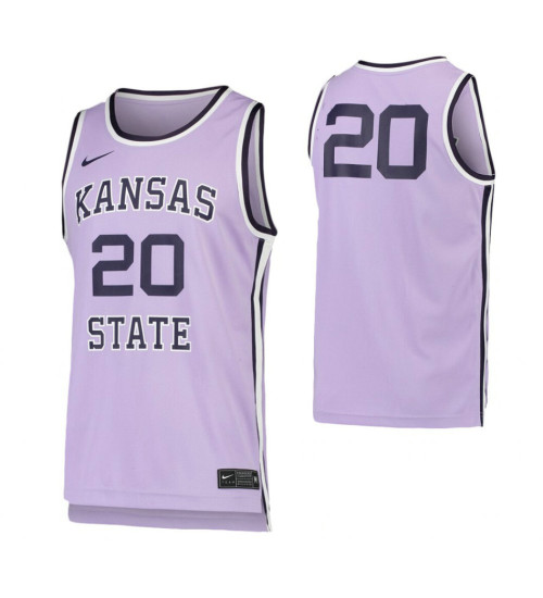 Youth Kansas State Wildcats #20 College Authentic College Basketball Jersey Purple