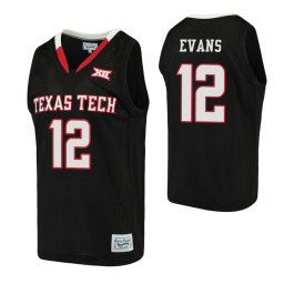 Youth Texas Tech Red Raiders 12 Keenan Evans Alumni Replica College Basketball Jersey Black
