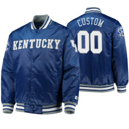 Kentucky Wildcats Custom Royal O-Line Varsity Full-Button Satin Jacket