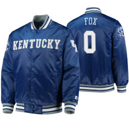 Kentucky Wildcats De'Aaron Fox Royal O-Line Varsity Full-Button Satin Jacket