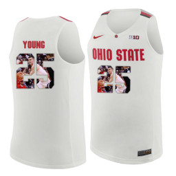 Youth Ohio State Buckeyes #25 Kyle Young Replica College Basketball Jersey White