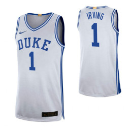 Duke Blue Devils #1 Kyrie Irving White Authentic College Basketball Jersey