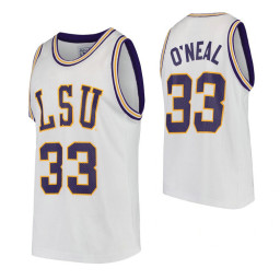 Women's LSU Tigers #33 Shaquille O'Neal White Replica College Basketball Jersey