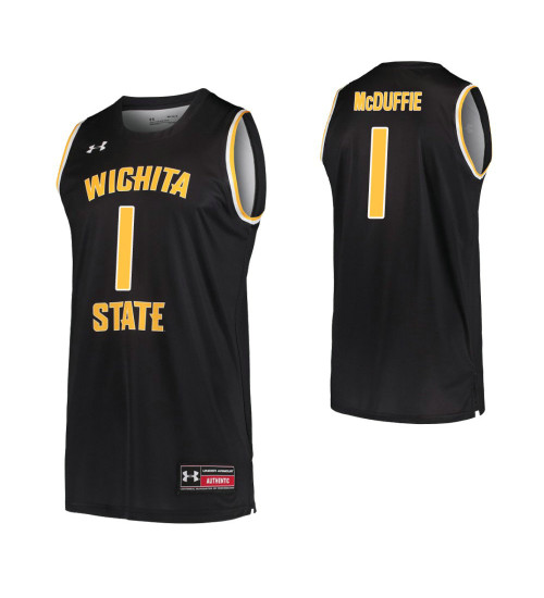 Wichita State Shockers #1 Markis McDuffie Black Authentic College Basketball Jersey