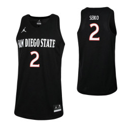 San Diego State Aztecs #2 Adam Seiko Authentic College Basketball Jersey Black