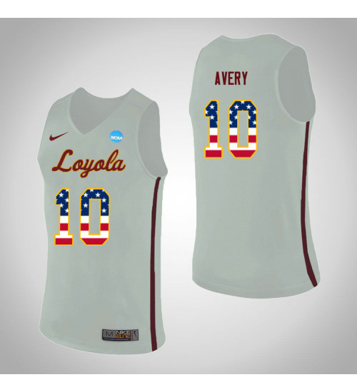 Loyola (Chi) Ramblers #10 Adarius Avery USA Flag Replica College Basketball Jersey White