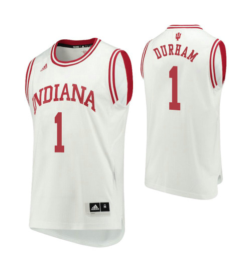 Indiana Hoosiers #1 Aljami Durham Home Replica College Basketball Jersey White