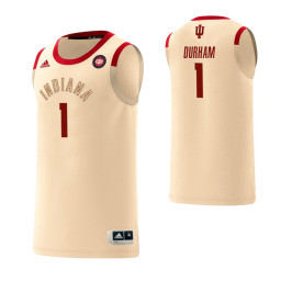 Indiana Hoosiers #1 Aljami Durham Harlem Renaissance Replica College Basketball Jersey Cream