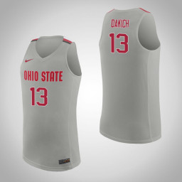 Ohio State Buckeyes #13 Andrew Dakich Authentic College Basketball Jersey Pure Gray