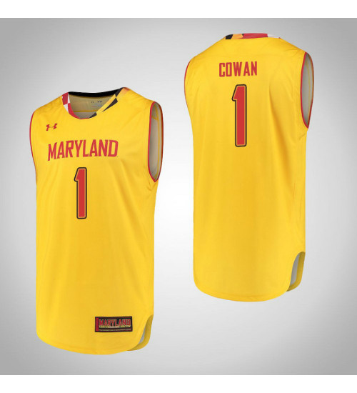 Women's Maryland Terrapins #1 Anthony Cowan Replica College Basketball Jersey Yellow