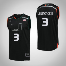 Youth Miami Hurricanes #3 Anthony Lawrence II Replica College Basketball Jersey Black