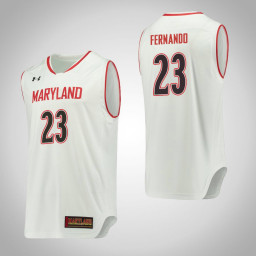 Women's Maryland Terrapins #23 Bruno Fernando Replica College Basketball Jersey White