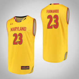 Women's Maryland Terrapins #23 Bruno Fernando Replica College Basketball Jersey Yellow