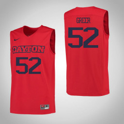 Dayton Flyers #52 Camron Greer Replica College Basketball Jersey Red