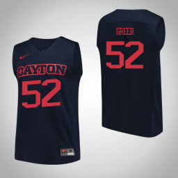 Dayton Flyers #52 Camron Greer Performance Replica College Basketball Jersey Navy