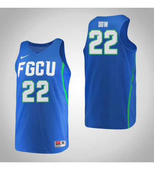 Florida Gulf Coast Eagles #22 China Dow Replica College Basketball Jersey Blue