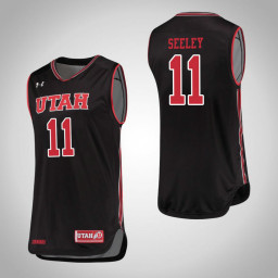 Women's Utah Utes #11 Chris Seeley Replica College Basketball Jersey Black