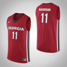Georgia Bulldogs #11 Christian Harrison Authentic College Basketball Jersey Red