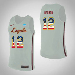 Youth Loyola (Chi) Ramblers #12 Christian Negron USA Flag Authentic College Basketball Jersey White