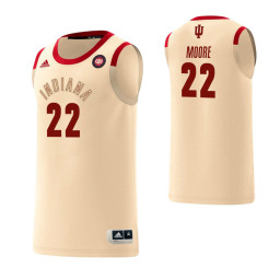 Youth Indiana Hoosiers #22 Clifton Moore Harlem Renaissance Replica College Basketball Jersey Cream