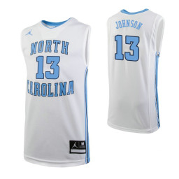 North Carolina Tar Heels #13 Cameron Johnson Replica College Basketball Jersey White