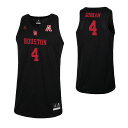 Youth Houston Cougars #4 Justin Gorham Replica College Basketball Jersey Black