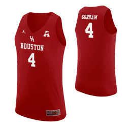 Youth Houston Cougars #4 Justin Gorham Replica College Basketball Jersey Red