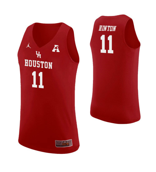 Houston Cougars #11 Nate Hinton Replica College Basketball Jersey Red